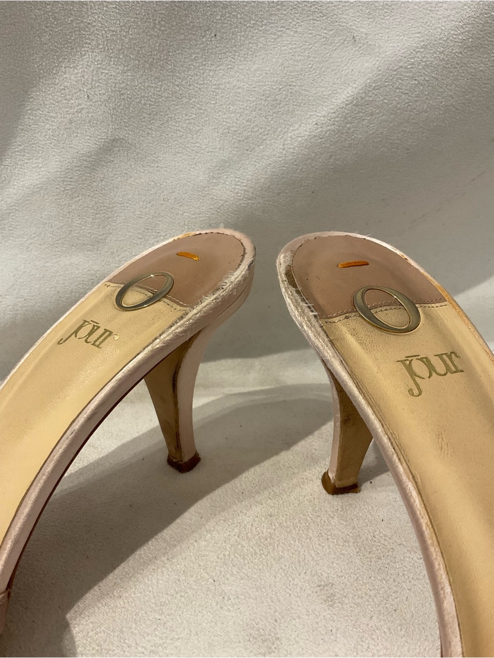 Du Jour Pink Satin Mule Heels - Picture 6 of 7